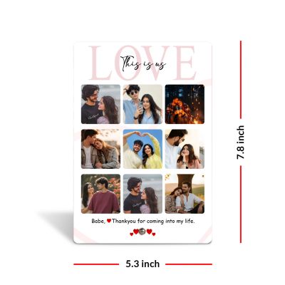 Personalized Couple Collage Photo Frame With Stand Pin Included, Love Theme, Gift For Birthday, Valentines Day, Anniversary Gift For Friends, Girlfriend, Boyfriend